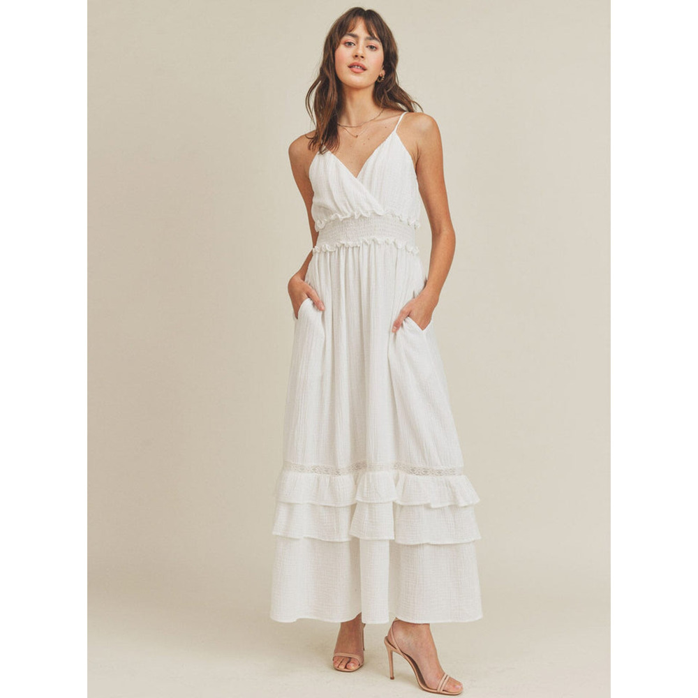 Florence Cotton Ruffle Midi Dress - Picture 3 of 4